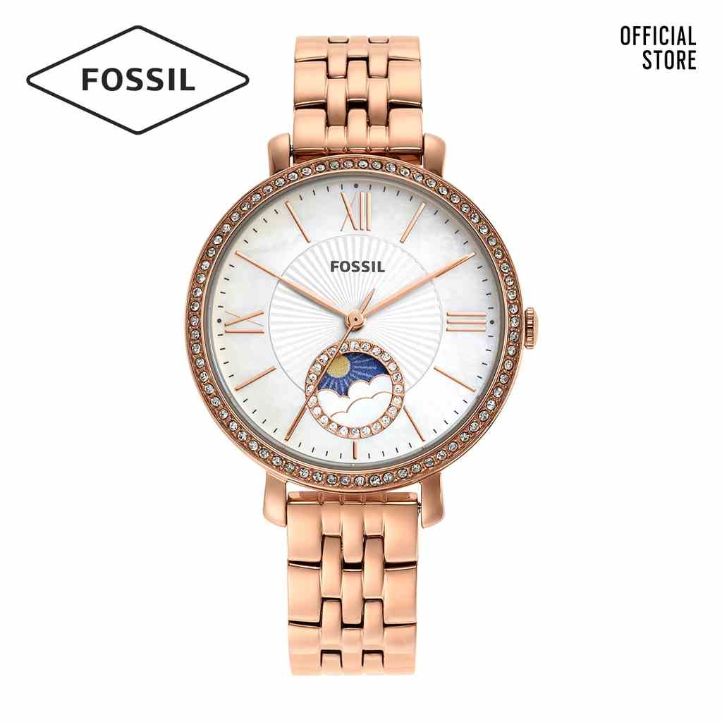 [Mã BMLTA35 giảm đến 35K đơn 99K] Đồng hồ nữ Fossil JACQUELINE dây thép không gỉ ES5165 - màu vàng hồng