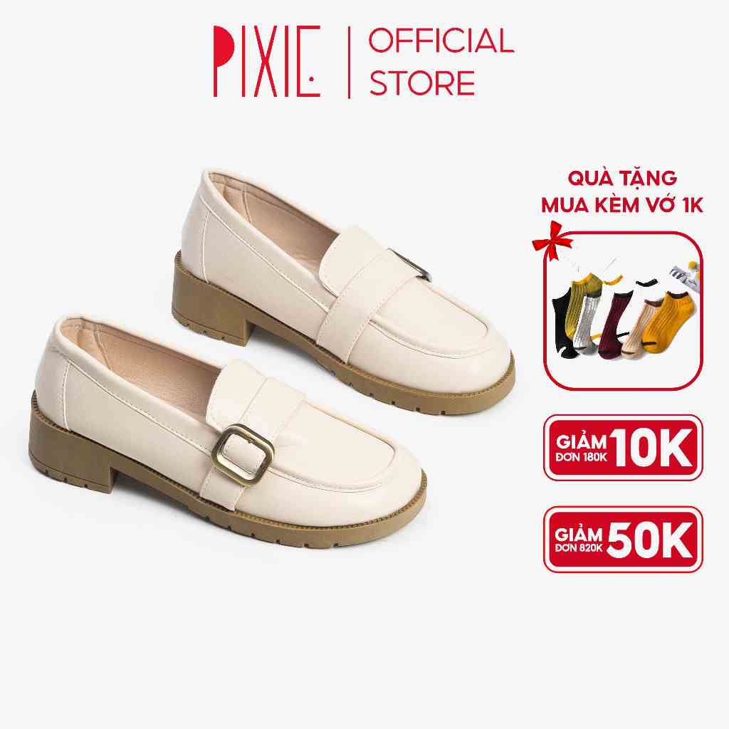 Giày Cao Gót Oxford 3cm Phối Khóa H101 - Pixie