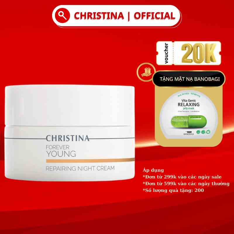 Kem Dưỡng Da Ban Đêm Forever Young Repairing Floslek Night Cream CHRISTINA Bổ Sung Collagen, Chống Lão Hóa Da 50ml