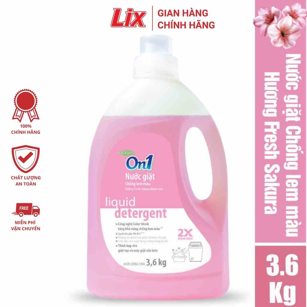 Nước giặt xả On1 chống lem màu hương Fresh Sakura 3.6Kg N6402 sạch khuẩn, khử mùi, kết hợp giặt xả 2 trong 1