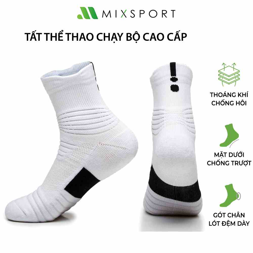 [Mã ICBFRI15 giảm 10% đơn 0đ] Tất Thể Thao Cổ Lửng MixSport Chống Trơn Trượt Thấm Mồ Hôi Thoáng Khí