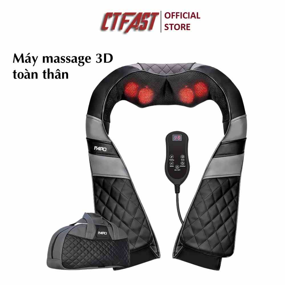 Máy massage 3D toàn thân CTFAST R12, công nghệ nhiệt hồng ngoại giảm đau chuyên sâu cổ, vai, lưng,...