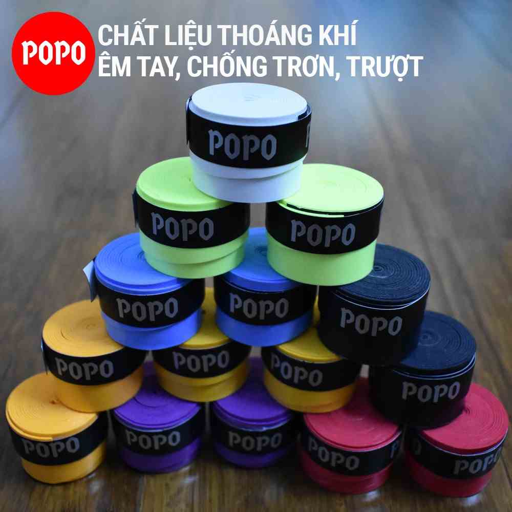 Quấn cán vợt POPO OG1 cho vợt Tennis Cầu lông, mềm mại thoáng khí chống trơn