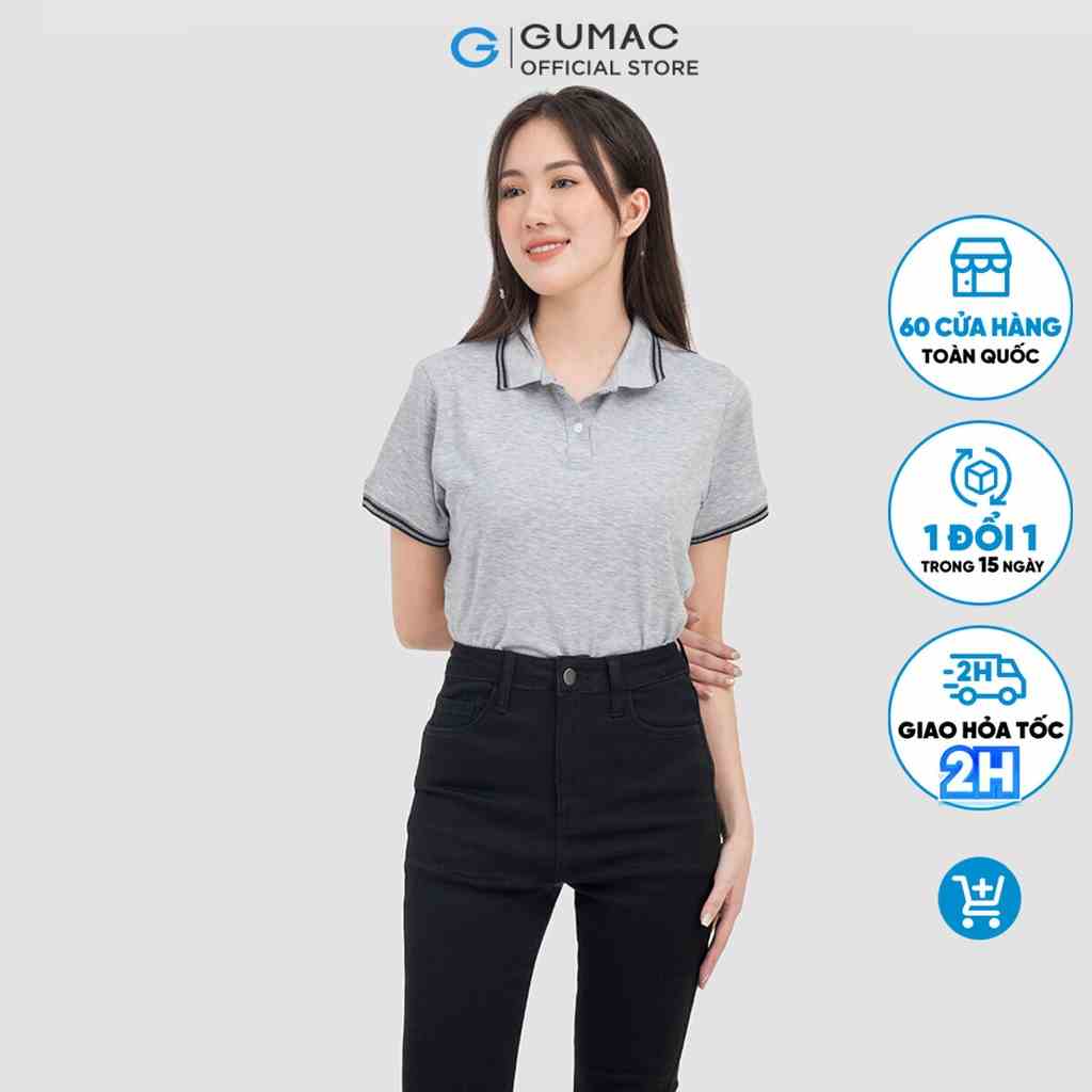 Áo polo nữ thời trang GUMAC phối bo ATC07002