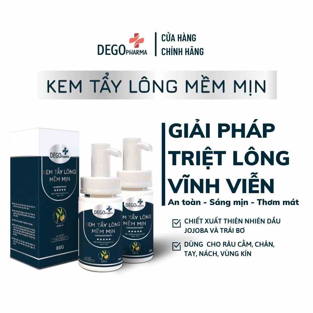 [Mã BMLT30 giảm đến 30K đơn 299K] Combo 2 kem tẩy lông Dego Pharma - triệt lông tay, chân, nách, bikini an toàn