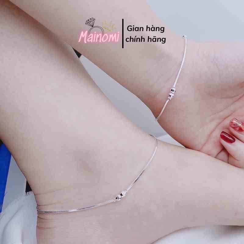 Lắc tay lắc chân dạng dây mì nhuyễn mix bi bạc xinh xắn Mainomi Shop Bạc Xinh