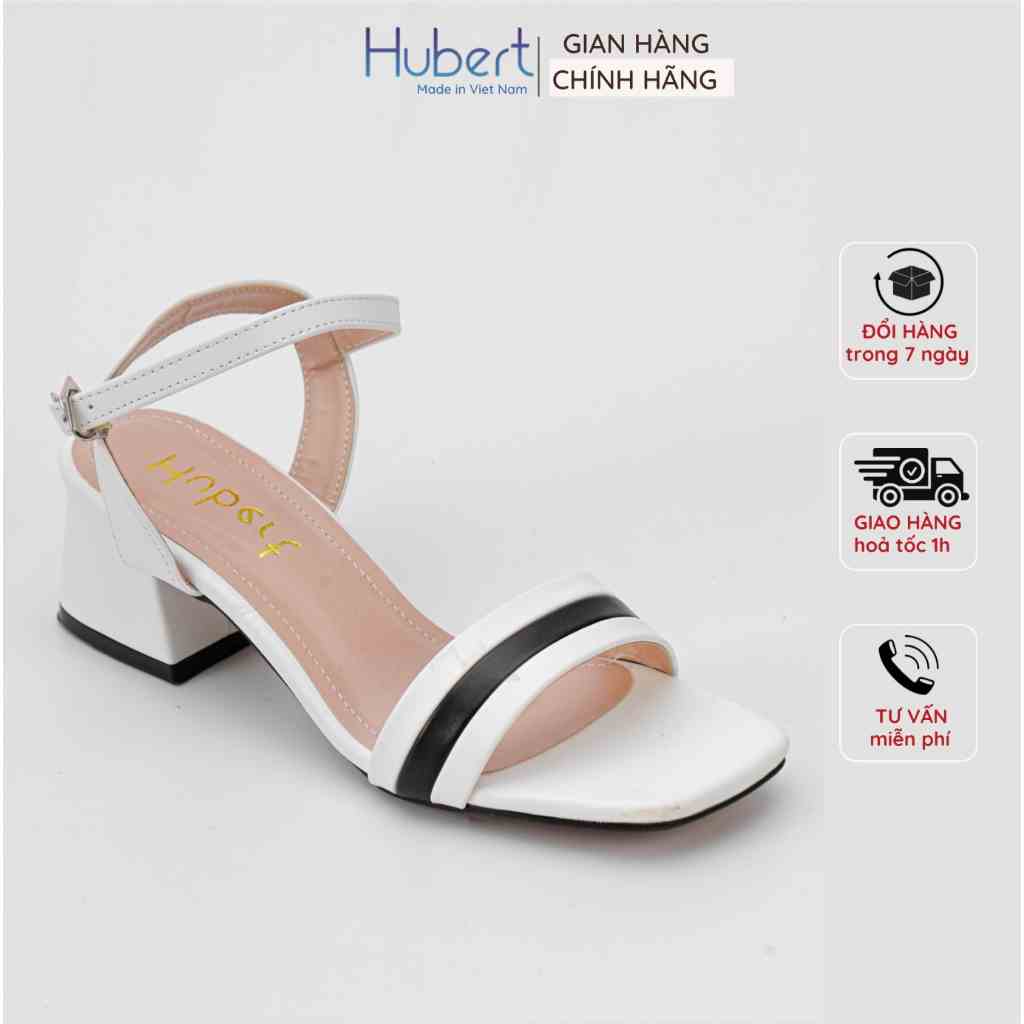 Giày Sandal Nữ Cao Cấp Gót 5 Phân Gót Vuông Mũi Vuông Quai Hậu Thời Trang Hàn Quốc - Thương Hiệu Hubert