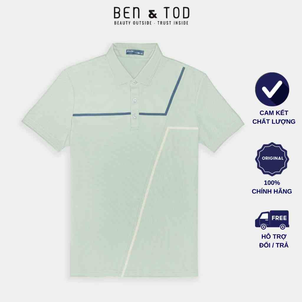 Áo polo nam có cổ BEN & TOD R1300BB110 vải thun cotton, nam tính, chỉnh chu, sang trọng, trẻ trung