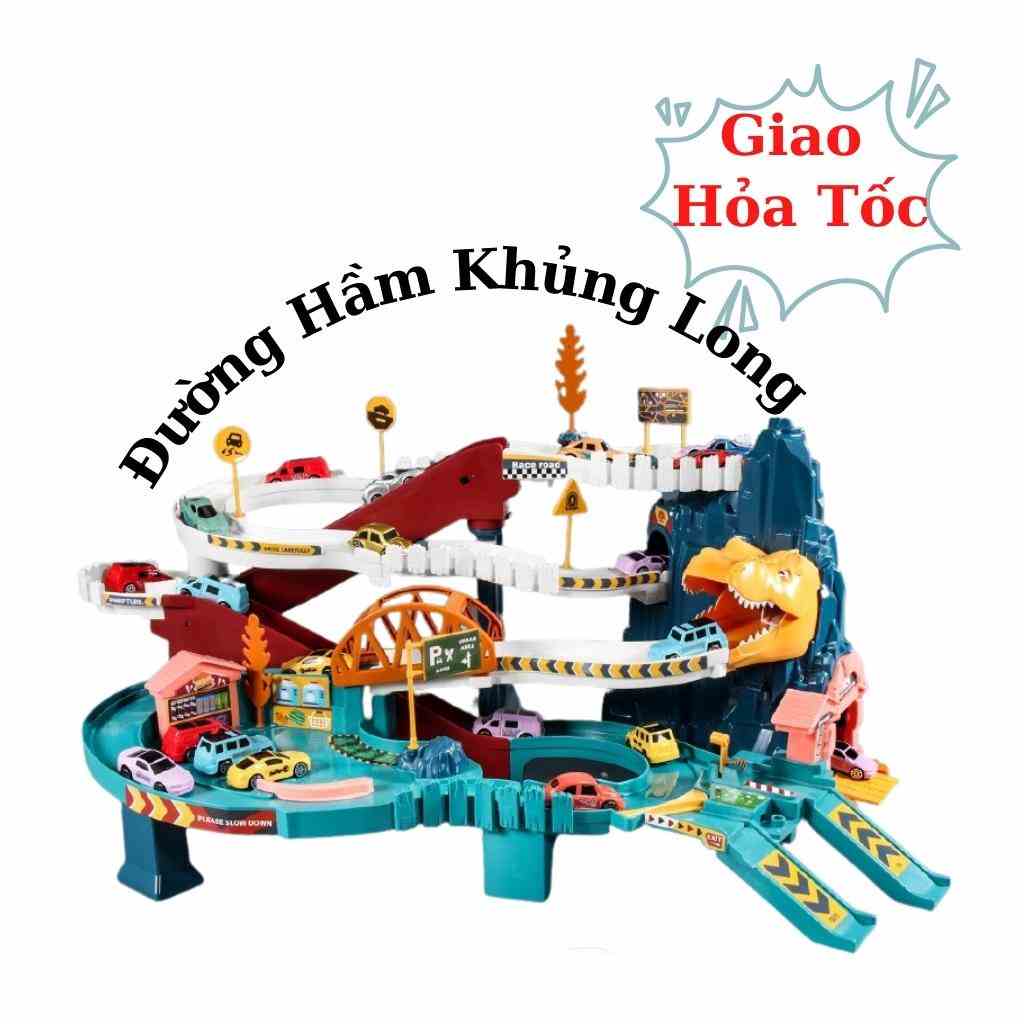 Đường đua - đường hầm khủng long - đồ chơi thông minh Bi house giúp bé phát triển tư duy