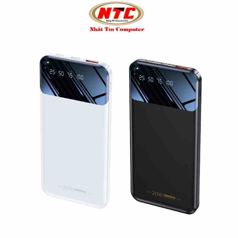 Pin dự phòng sạc nhanh Remax RPP-502 10000mAh siêu mỏng - hỗ trợ QC 18W và PD 20W (2 màu tuỳ chọn) Nhất tín chính hãng