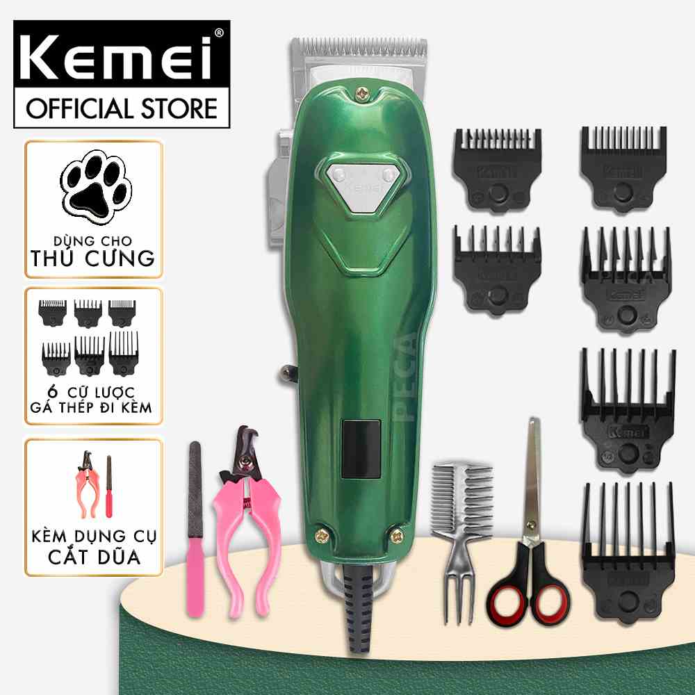 Tông đơ thú cưng điện Kemei KM-CW22 kèm theo kéo,dũa móng, lược trọn bộ tiện lợi, có thể cắt cho chó, mèo... - hàng phân