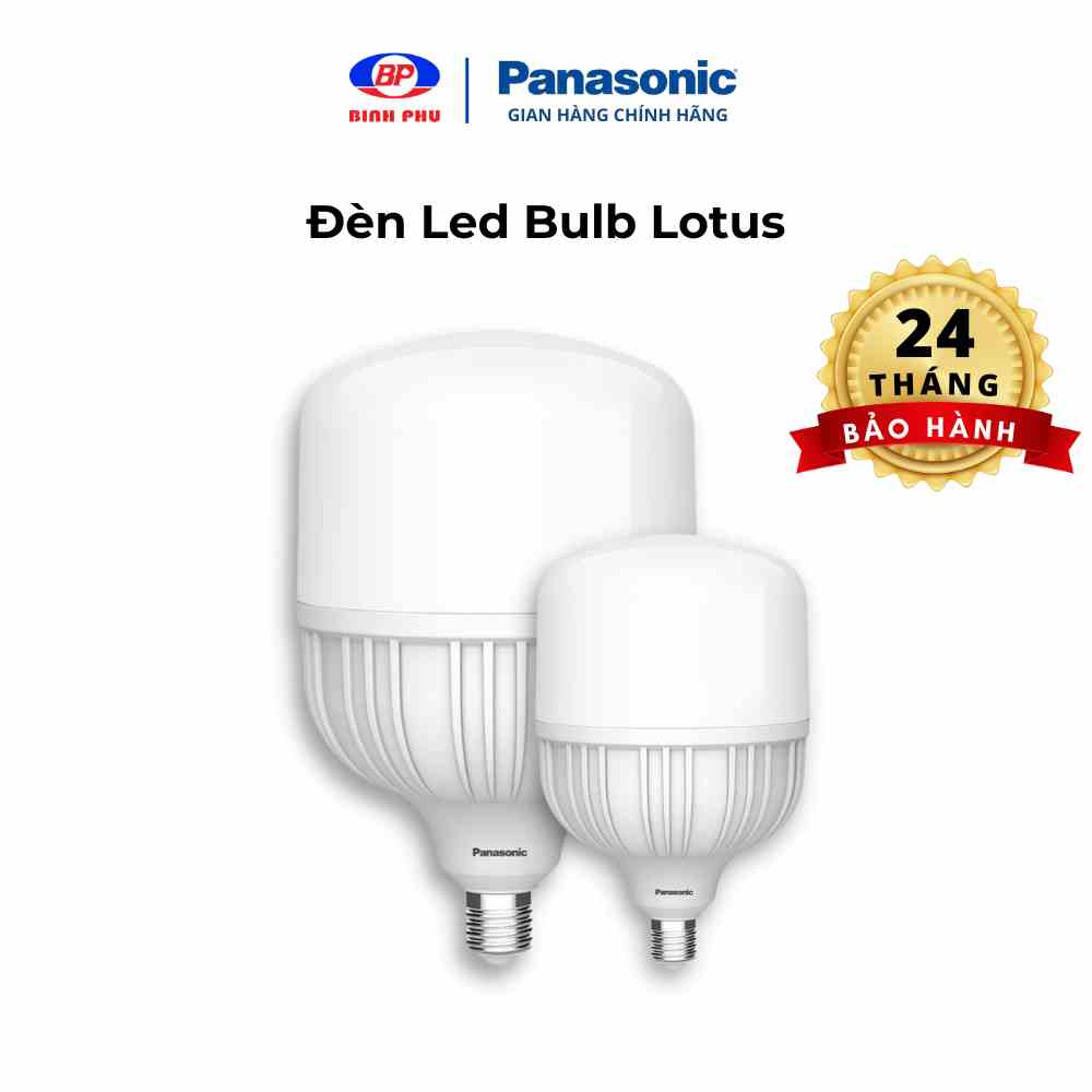 Đèn LED Bulb Trụ Trắng Panasonic Lotus Đuôi E27 Công suất 20W/30W/40W/50W ánh sáng trắng 6500K, tiết kiệm điện