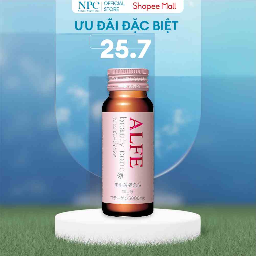 Collagen Nhật Bản Alfe Beauty Conc - Peptided Collagen cô đặc 5000mg làm căng mịn da - Chai 50ml