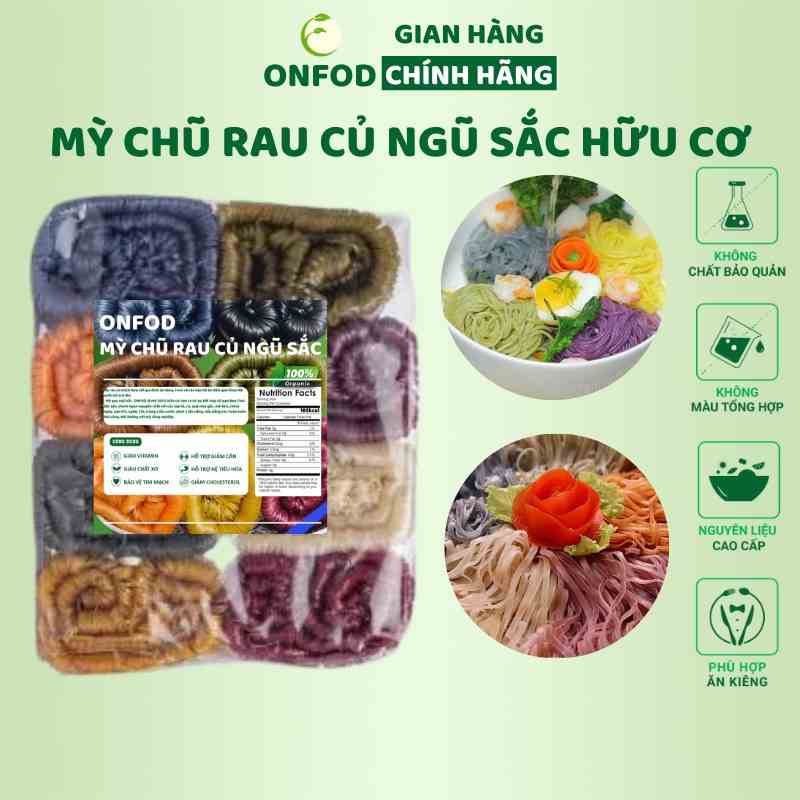 Mì chũ rau củ gạo lứt ngũ sắc sấy lạnh hữu cơ ONFOD ăn kiêng giảm cân cho người tiểu đường, gym, yoga, mẹ bầu 1kg