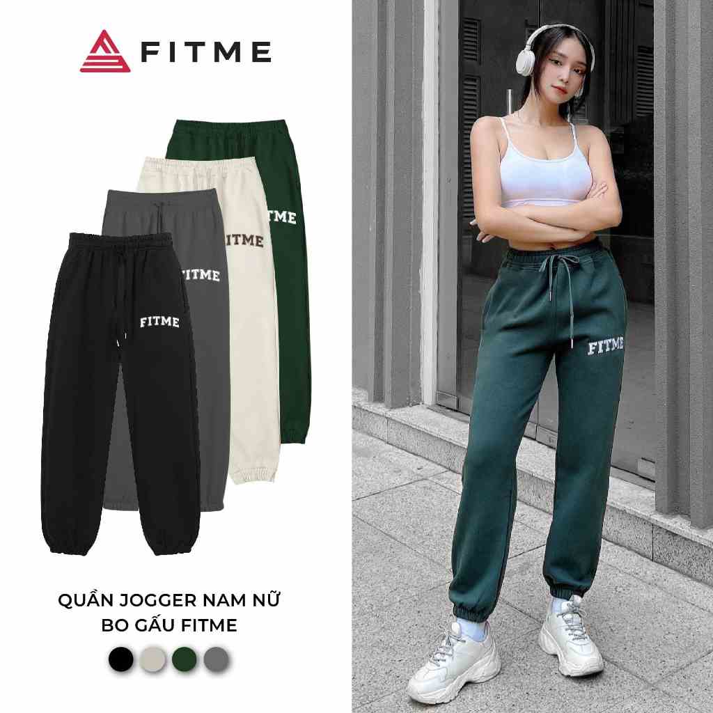 Quần jogger nam nữ bo gấu Fitme chất cotton dày dặn form rộng - phong cách unisex jgob