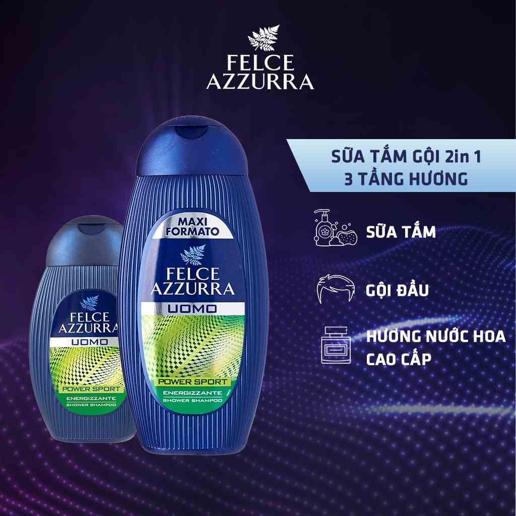 Sữa Tắm Gội Nam FELCE AZZURRA Hương Nước Hoa 2 In 1 Power Sport 250ML & 400ml