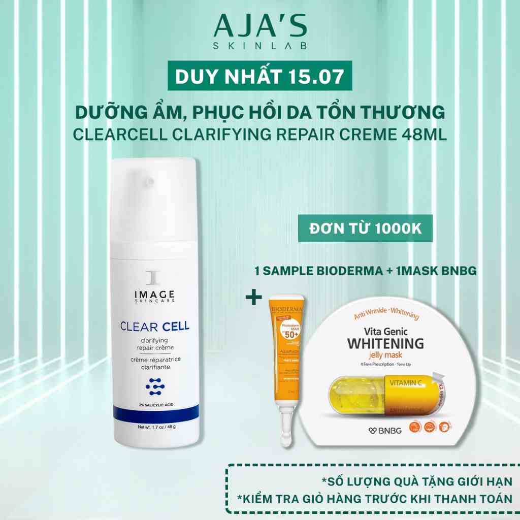 Kem dưỡng Image Clear Cell Clarifying Repair Creme phục hồi da mụn 48g - AJAS SKINLAB