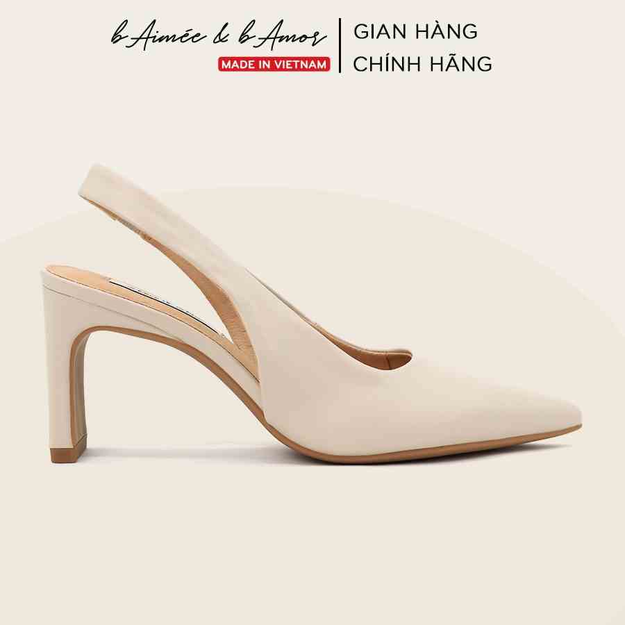 Giày cao gót nữ Janie Pumps Heels dáng Slingback gót dẹt 7p mũi nhọn bAimée & bAmor - MS3006