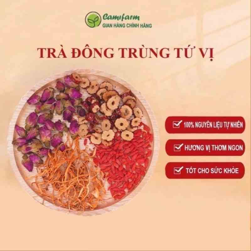 [Mã BMLTB35 giảm đến 35K đơn 99K] Trà Đông Trùng Tứ Vị Camifarm giúp an thần, tăng cường sức khoẻ