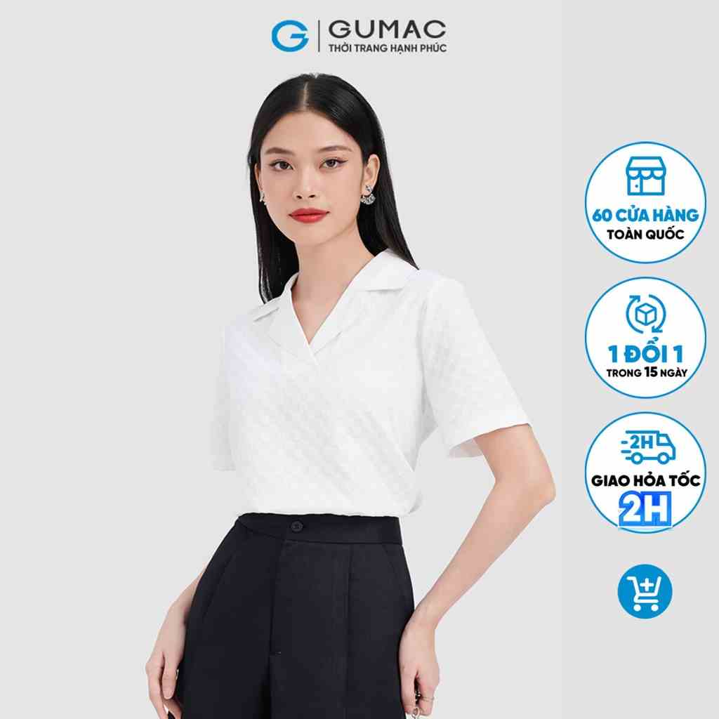 Áo thun kiểu bâu danton thời trang GUMAC ATC10048