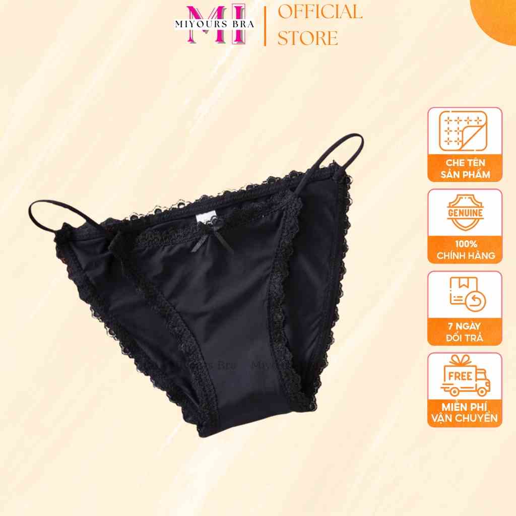 Quần lót, quần chip nữ Miyours Fashion & More QL168 trơn viền ren, dây hông sexy chống viêm kháng khuẩn