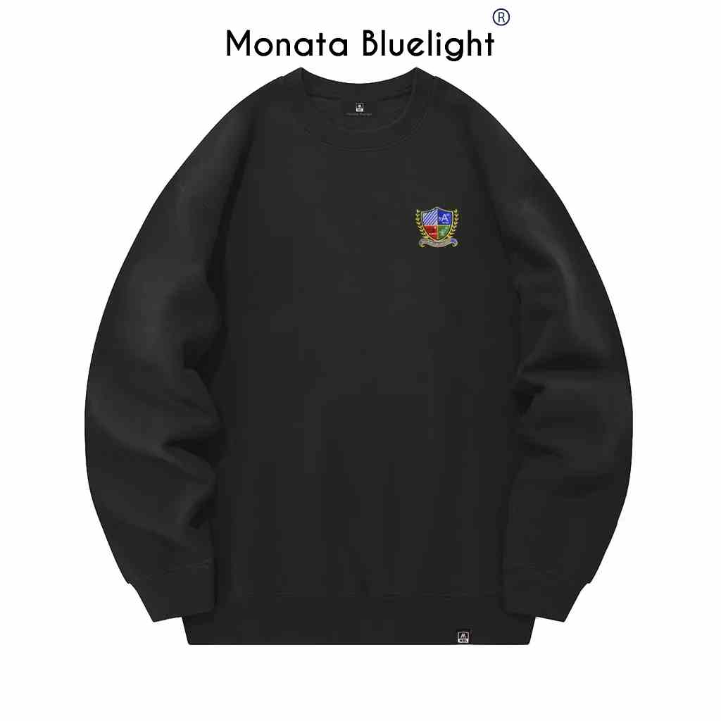 [Mua 2 giảm 7%] MONATA BLUELIGHT Armorial - Áo Sweater nỉ chân cua 320gsm