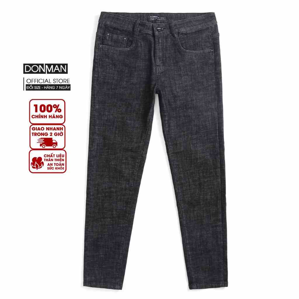 Quần jean nam trơn DONMAN form regular fit tôn dáng dễ mặc QJN01