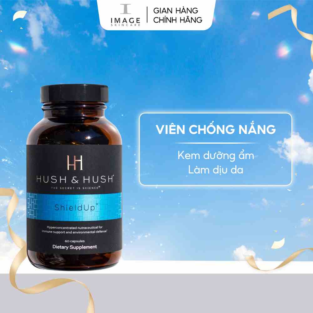 Viên Uống Chống Nắng UV Ngăn Ngừa Lão Hóa Và Sạm Nám Da IMAGE Skincare HUSH & HUSH ShieldUp - Hũ 60 Viên