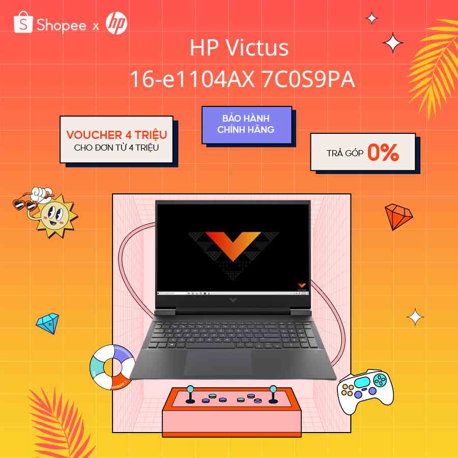 [Mã ELHP2TR5 giảm 12% đơn 18TR] Laptop HP Victus 16-e1104AX 7C0S9PA Ryzen 7 6800H | 8GB RAM|512GB SSD|RTX 3050|Win 11