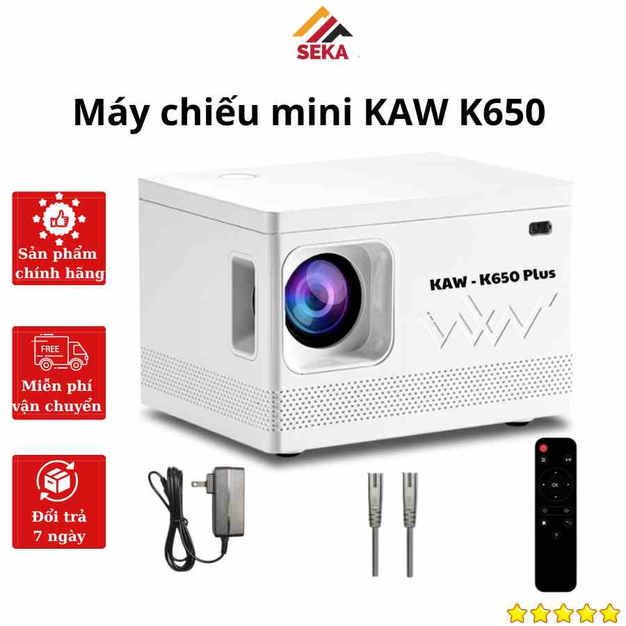 Máy chiếu mini KAW k550 kết nối wifi bluetooth, độ phân giải full 1080p, trọng lượng 1,5kg