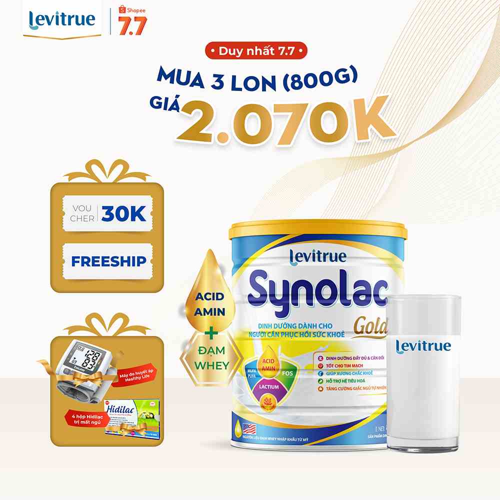 [Mã BMLTB200 giảm đến 100K đơn 499K] Combo 3 lon sữa Synolac Gold 800gam