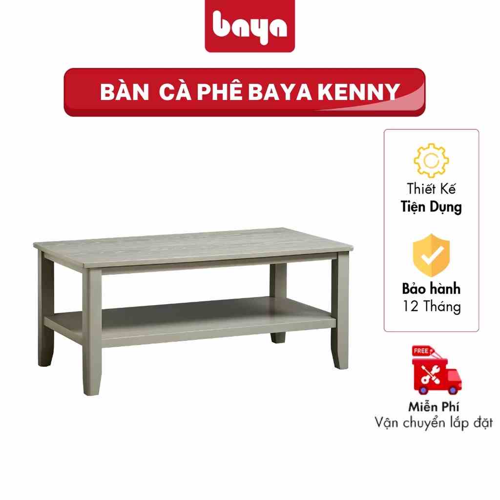 Bàn Cà Phê BAYA KENNY Làm Từ Chất Liệu Gỗ Cao Su MDF, Màu Xám Hiện Đại, Kích Thước L100xW55xH45 2001447