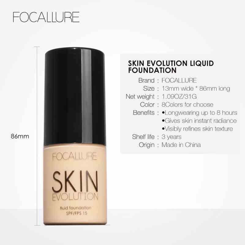 Kem nền BB FOCALLURE Fluid Foundation trang điểm khuôn mặt che khuyết điểm tiện lợi 31g