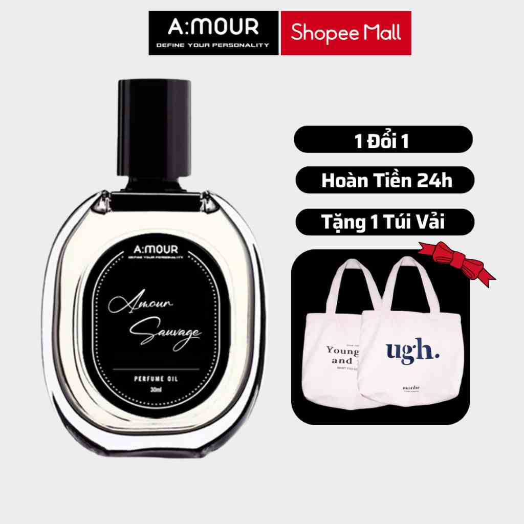 Tinh Dầu Nước Hoa Nam Amour Sauvage Nguyên Liệu Nhập Pháp Hương Thơm Thanh Mát, Lịch Lãm, Điềm Tĩnh 30ml - Dạng Xịt