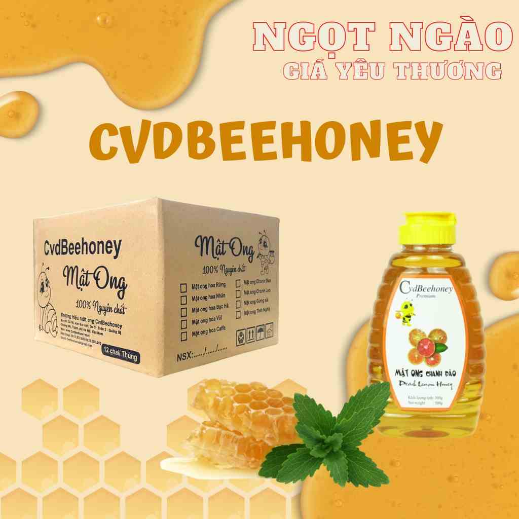 Thùng Mật Ong Nguyên Chất, Tăng Cường Đề Kháng , Sức Khỏe, Làm Đẹp CvdBeehoney 500g