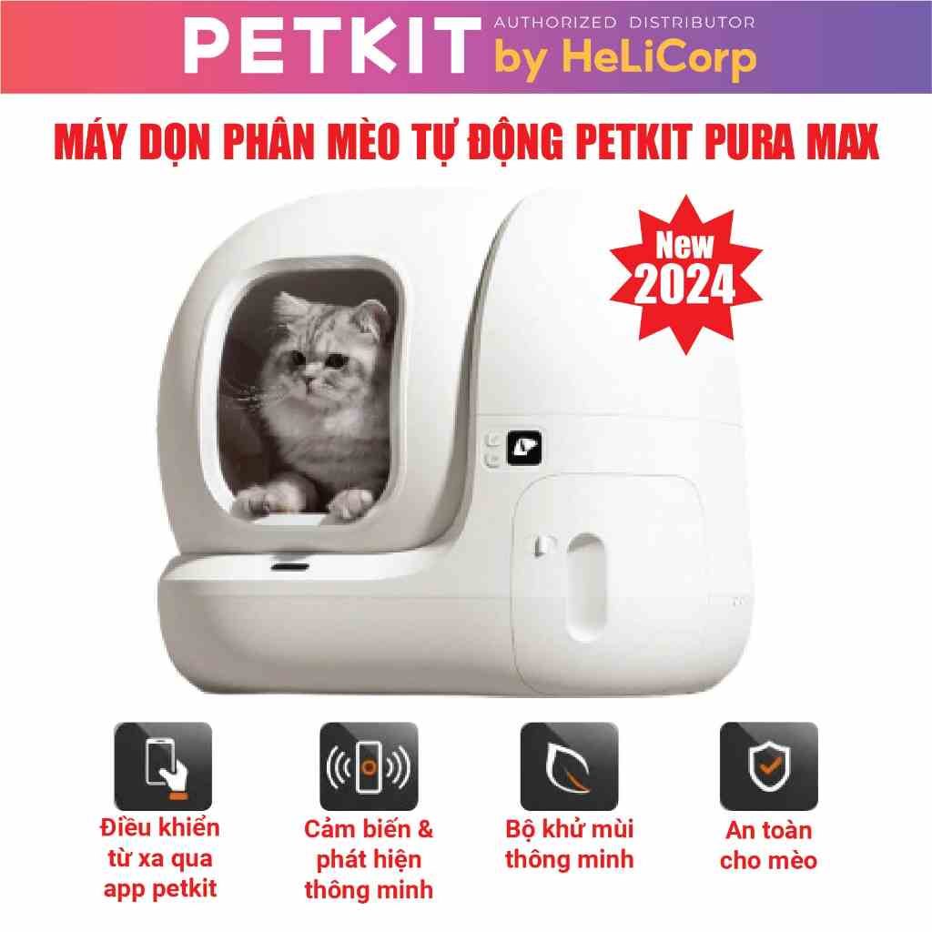 [Mã BMLTB200 giảm đến 100K đơn 499K] Nhà Vệ Sinh Cho Mèo Tự Động Petkit Pura Max 2024 - HeLiCorp