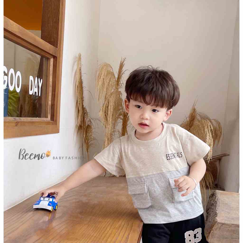 Bộ thể thao số 83 cho bé trai Beemo, Chất liệu cotton siêu mềm mịn, thấm mồ hôi,hiết kế áo phối thân,túi hộp B324