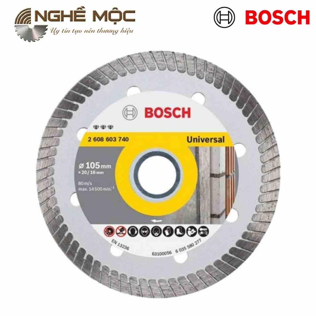 Đĩa cắt kim cương Turbo đa năng BOSCH 2608603740 105x20/16mm