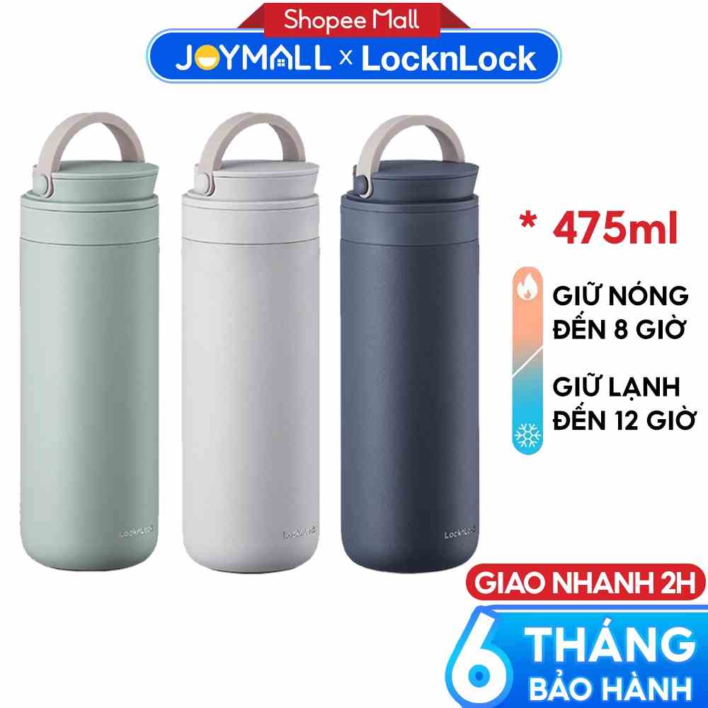 Bình giữ nhiệt LocknLock 475ml Metro Two Way LHC4274 - Hàng chính hãng, có quai xách - JoyMall