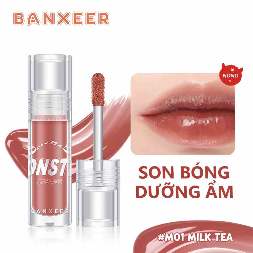 Son Bóng Dưỡng Ẩm 8 Màu Tùy Chọn Lâu Trôi 24g Thương Hiệu BANXEER