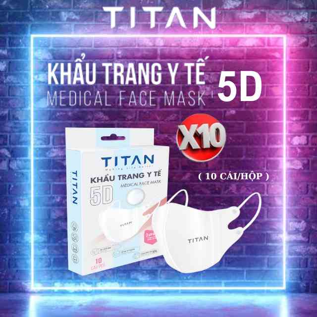 [Mã BMLTB200 giảm đến 100K đơn 499K] FAMAPRO x TITAN Combo 10 Hộp khẩu trang 5D MASK y tế kháng khuẩn 3 lớp (10 cái/hộp)