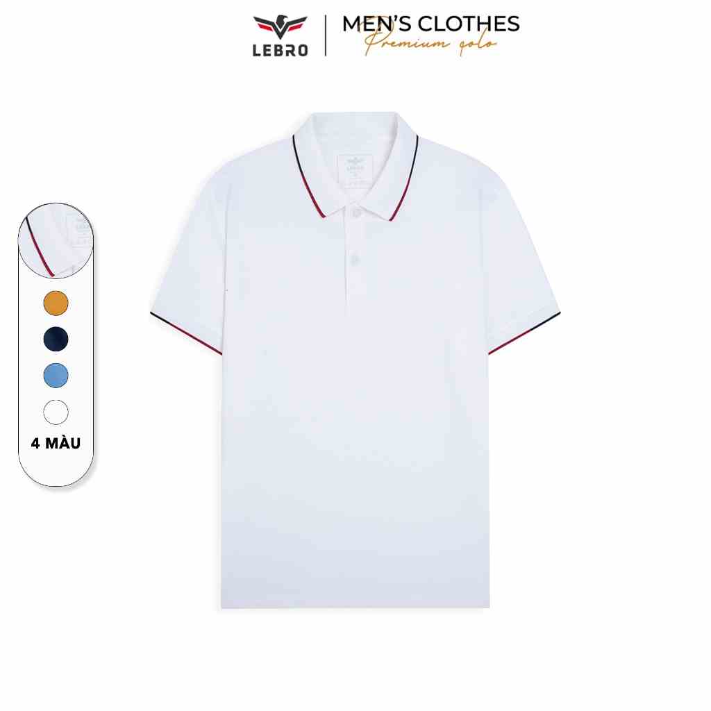 Áo polo nam, áo thun nam trơn, áo phông cổ viền dáng slimfit, cotton CVC cao cấp, trẻ trung, thể thao  LEBRO TPL23-001