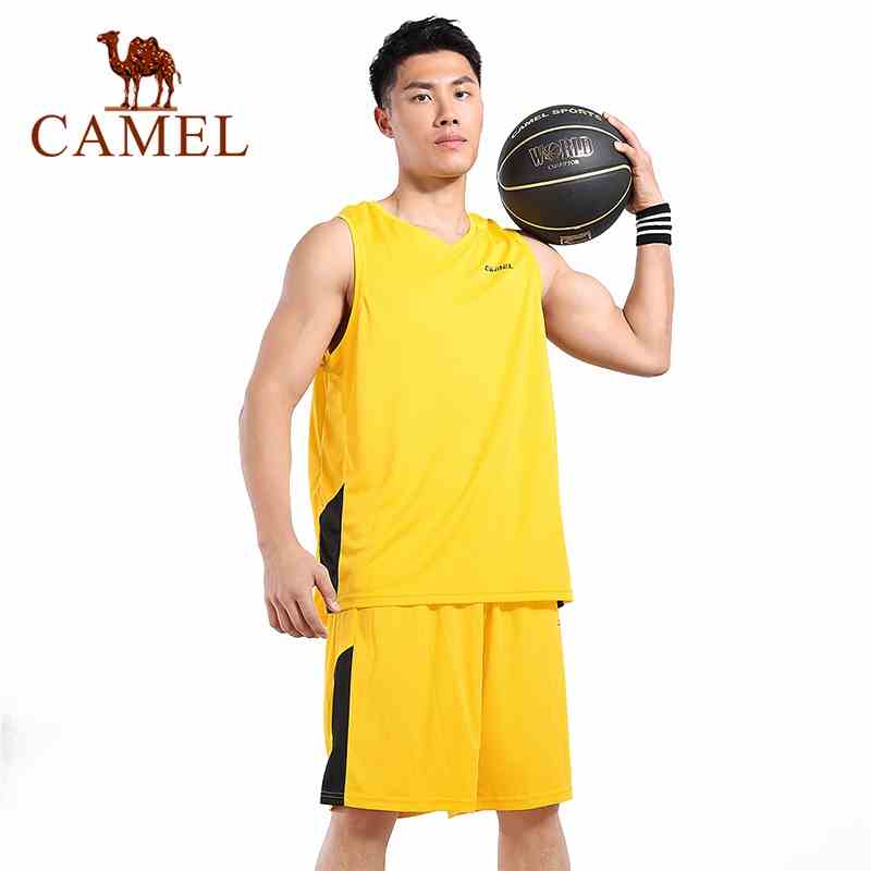 Trang phục bóng rổ Camel 2 mảnh không tay phong cách năng động cho nam