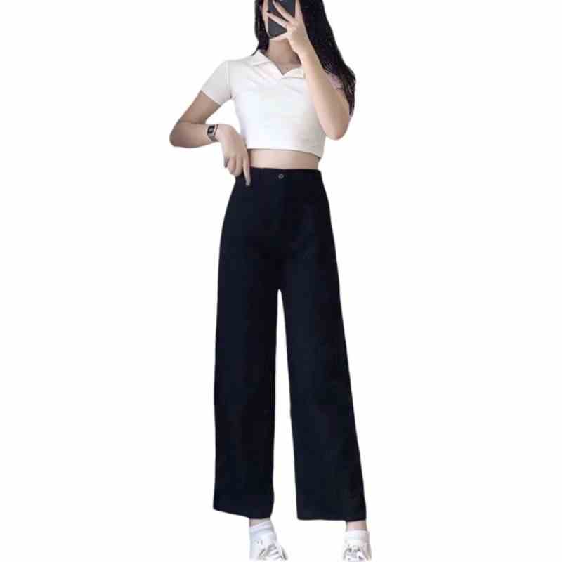 [Mã BMLTA35 giảm đến 35K đơn 99K] Quần culottes cạp cao dáng xuông ống rộng chất tuyết mưa không xù Nineteen Shop