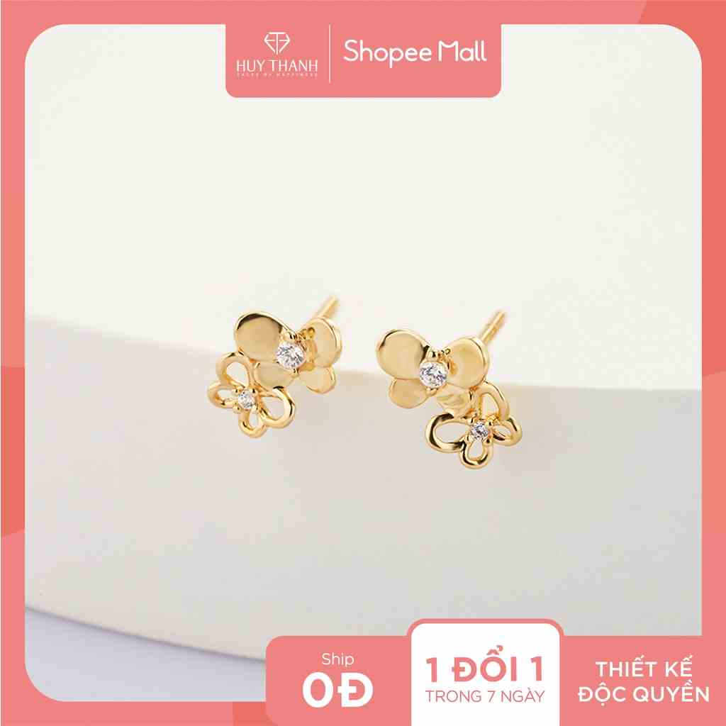 Bông Tai Nữ Vàng 14K BTAM68 Huy Thanh Jewelry