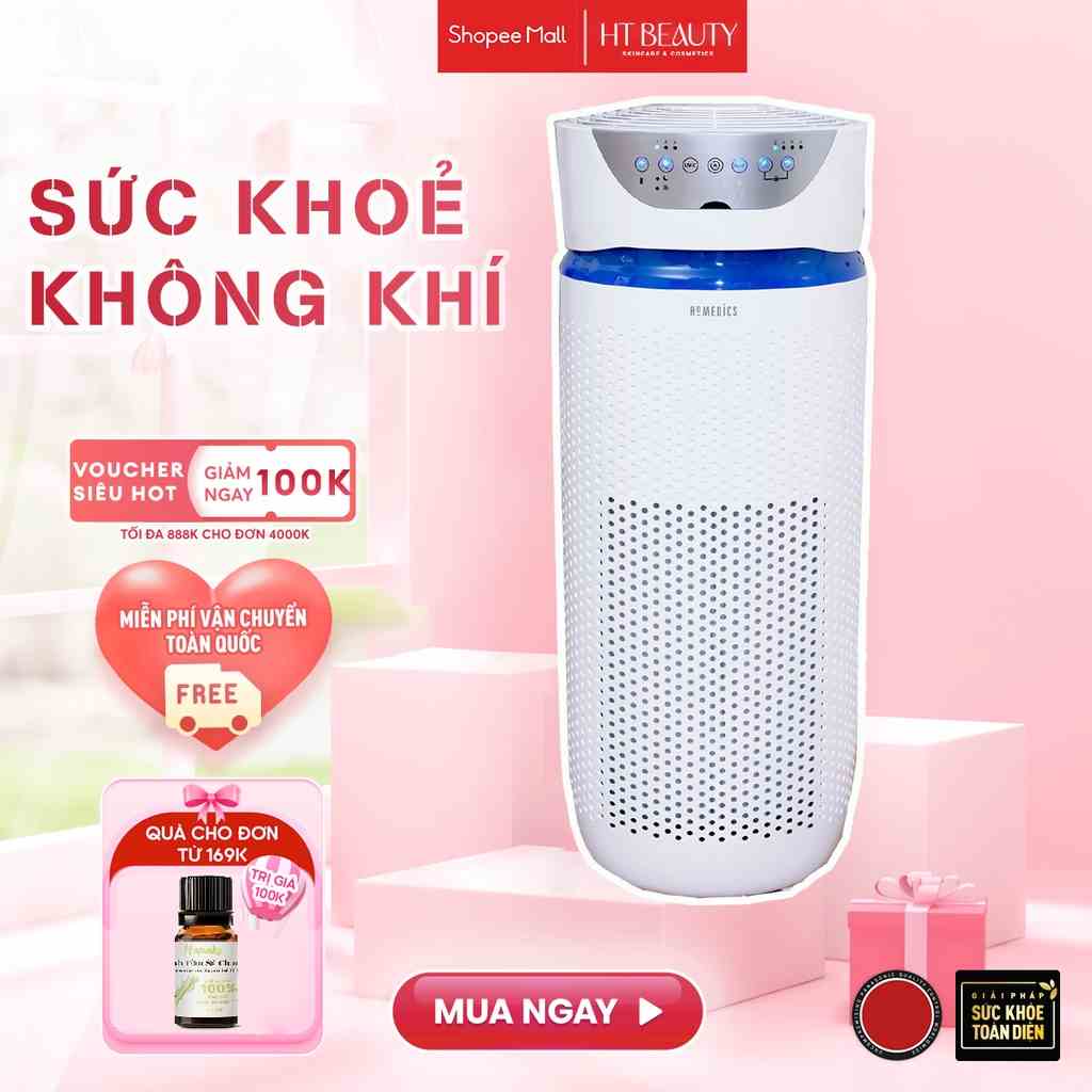 Máy lọc không khí HoMedics AP-T45 và AP-T20 HT Beauty kết hợp tia UV-C tiêu diệt tối đa vi khuẩn, virus gây bệnh