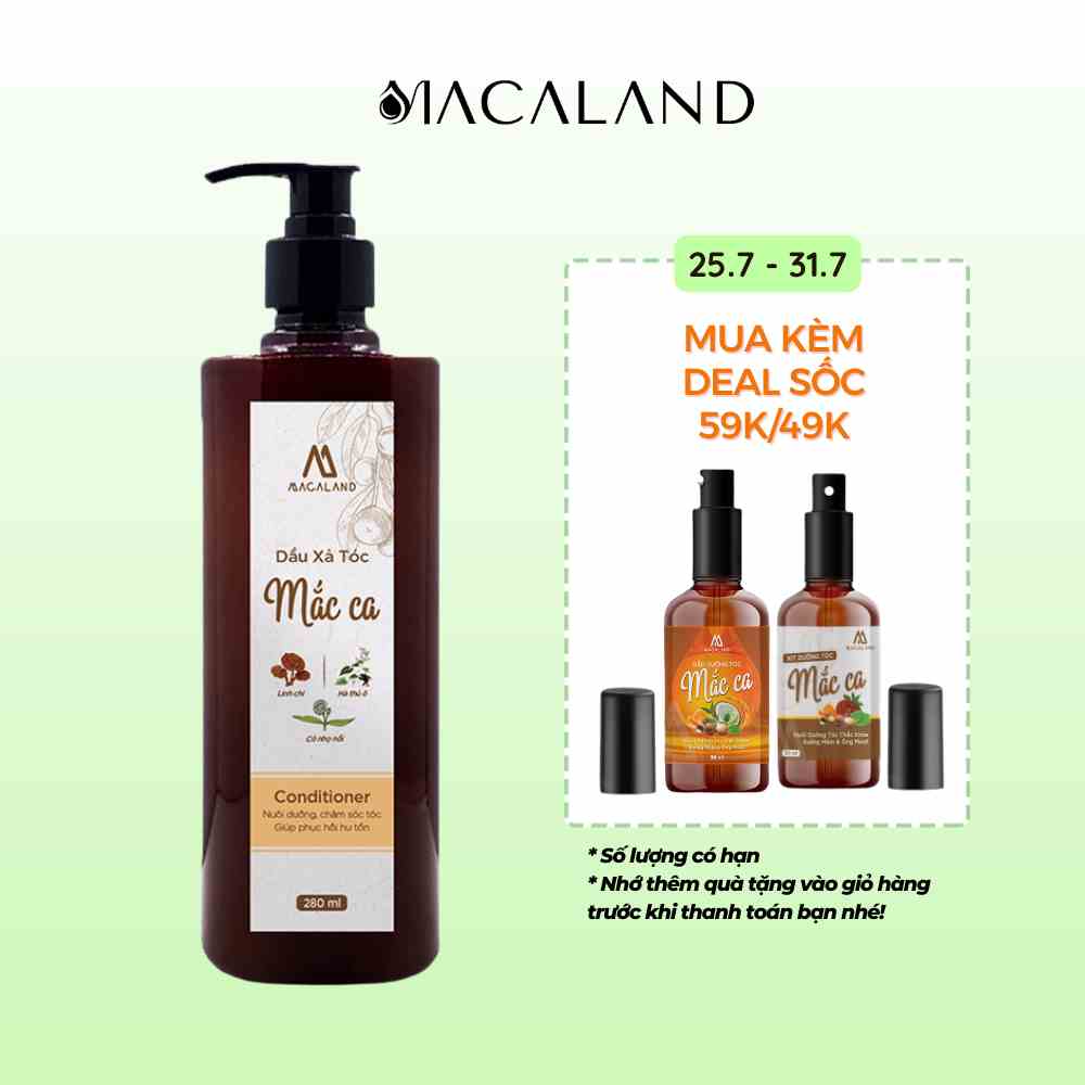 [Mã BMLTB200 giảm đến 100K đơn 499K] Dầu xả Mắc Ca MACALAND 280ml/500ml dưỡng tóc mềm mượt phục hồi tóc hư tổn