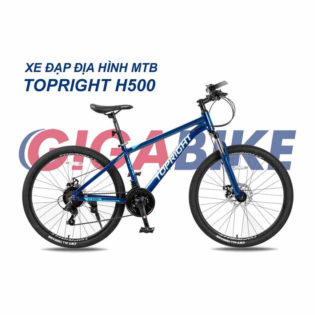 [Mã BMLTA35 giảm đến 35K đơn 99K] Xe đạp địa hình khung nhôm MTB Topright H500 phanh đĩa bánh 26 Icnhs