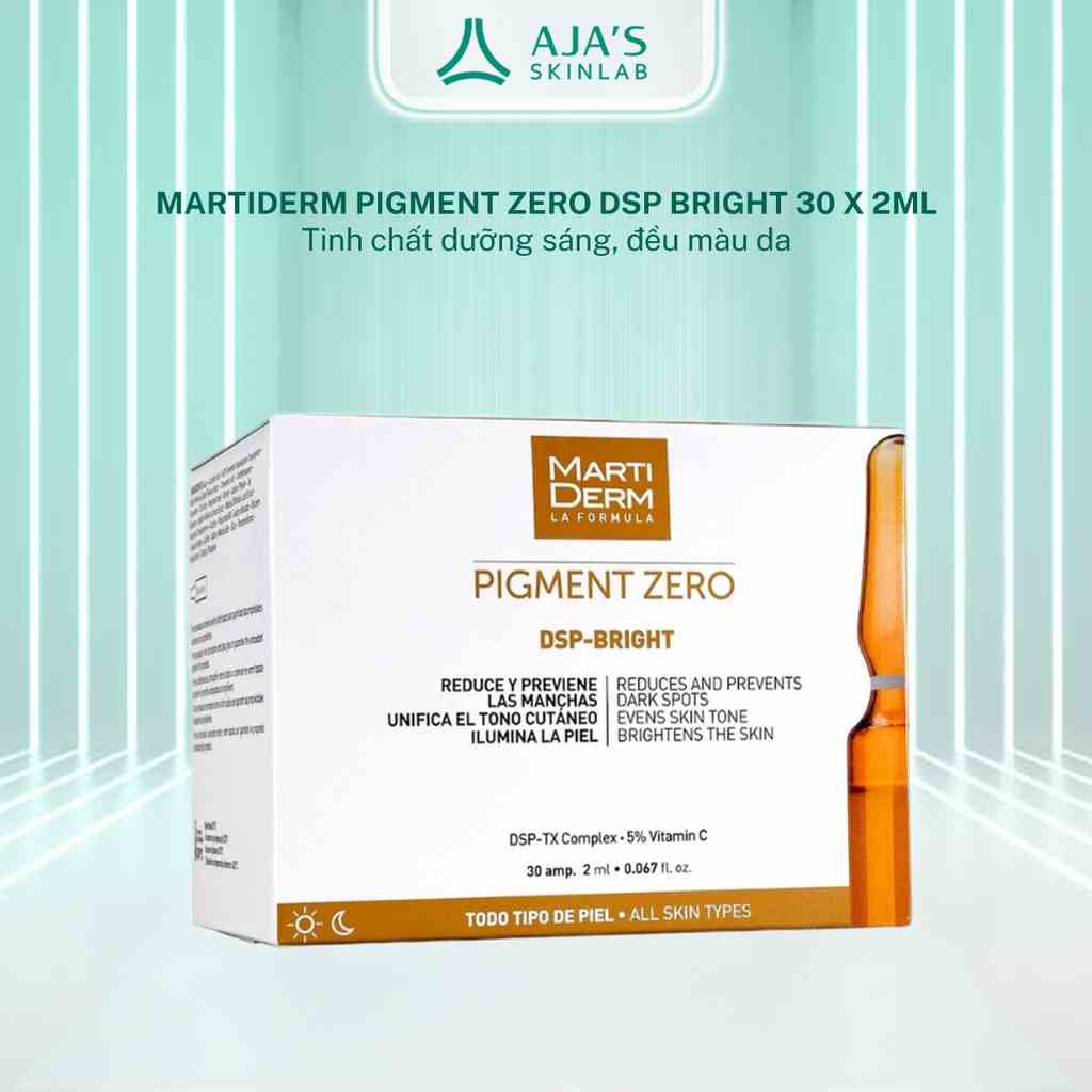 Ampoule dưỡng sáng đều màu da, giảm đốm sắc tố  MartiDerm Pigment Zero DSP Bright (30 x 2ml) - AJAS SKINLAB