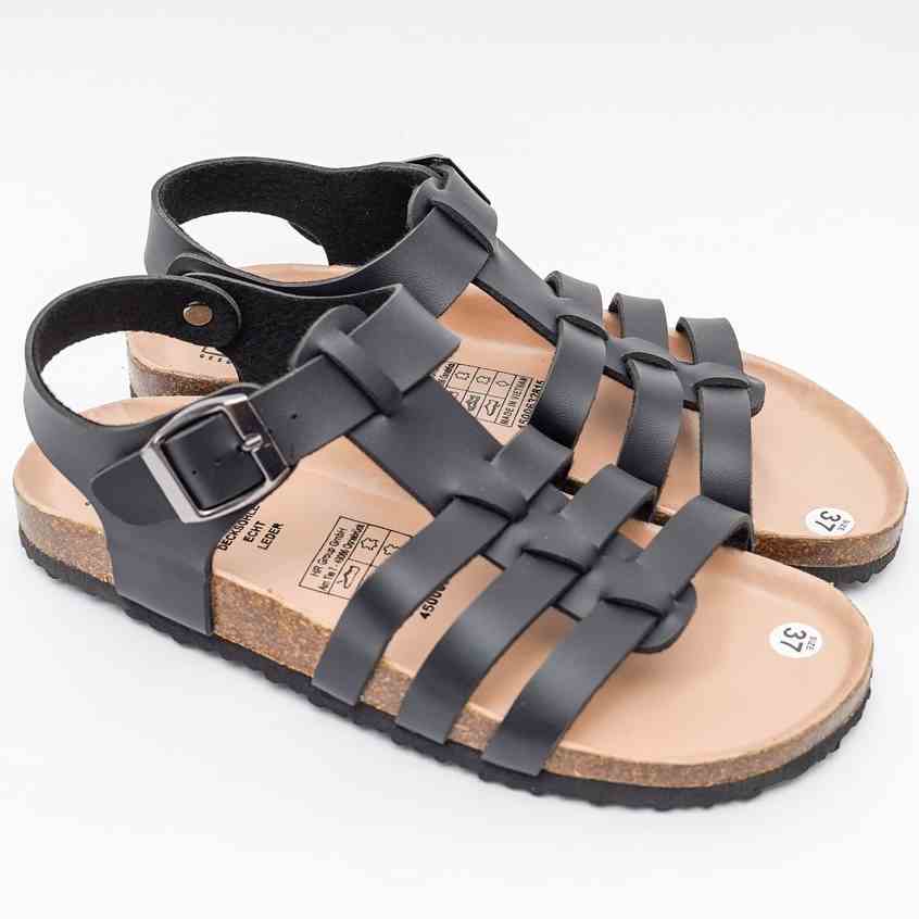 PUK12 - Sandal Đế Trấu BIOLINE Official Quai Da Pu Chiến Binh Lót Pu Kem Chống Nước